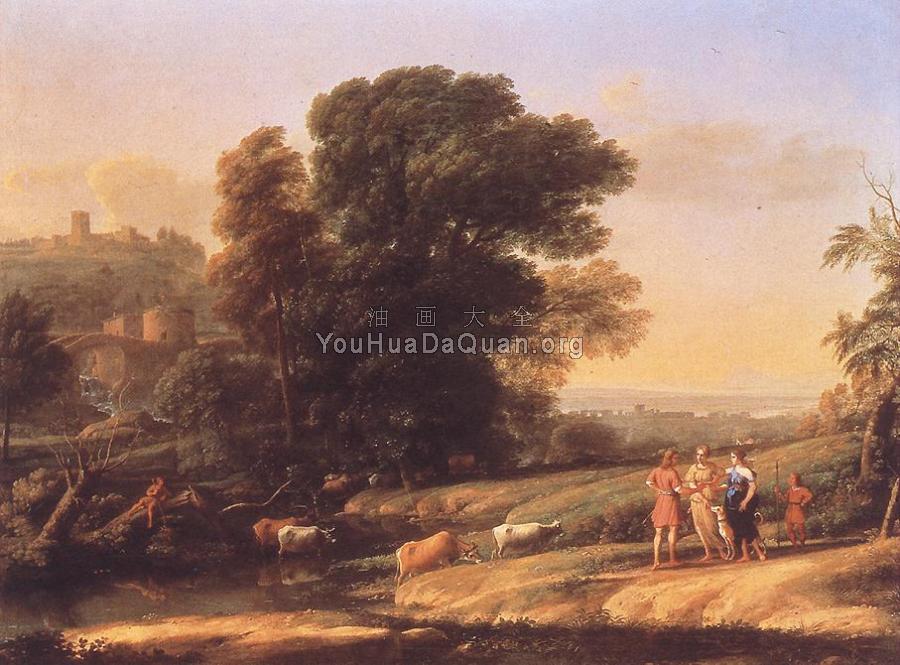 Landscape with Cephalus and Procris Reunited by Diana - 克劳德·洛朗